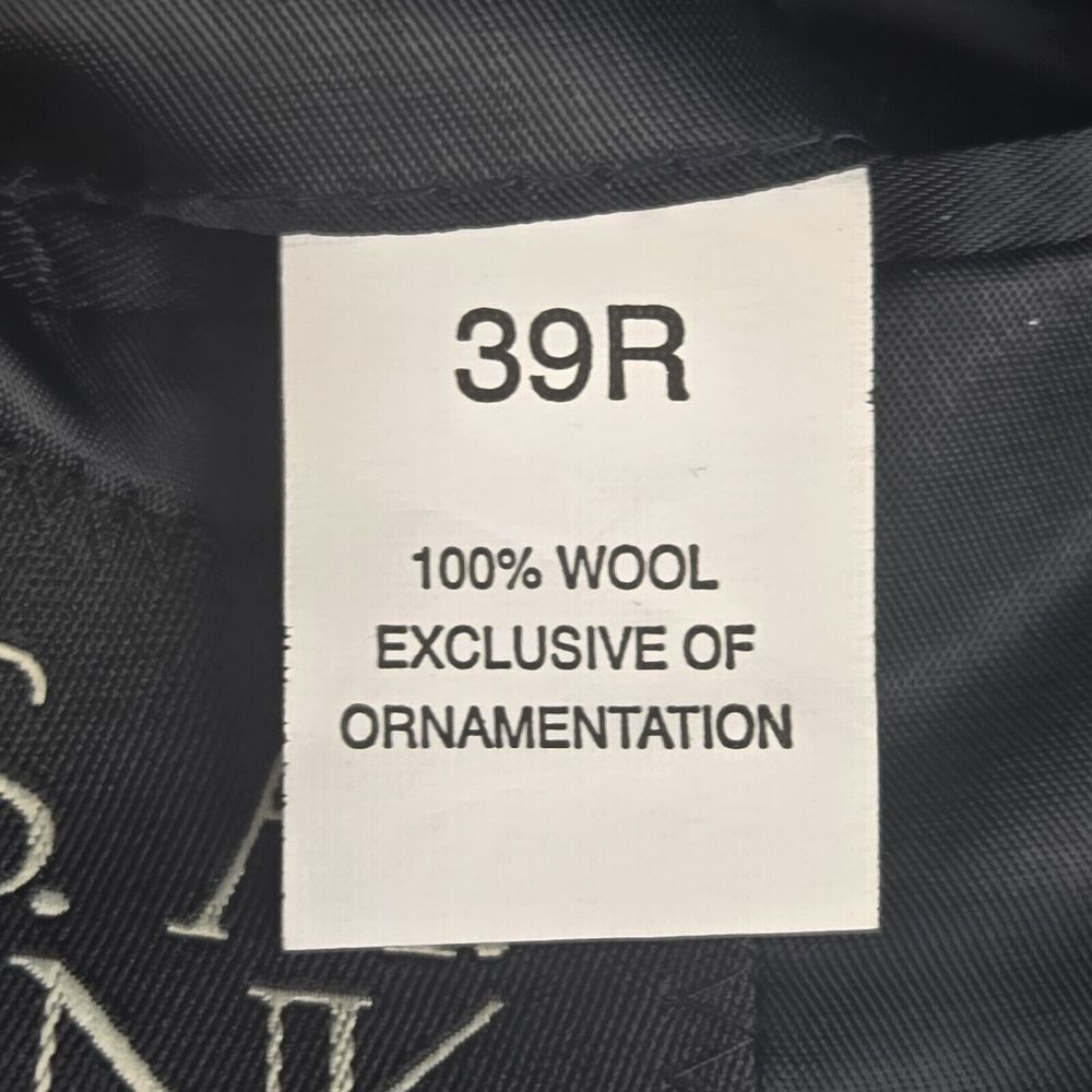 Jos. A. Bank Mens 39R Charcoal Gray Pinstripe 100% Wool Two-Button Blazer - Picture 6 of 6